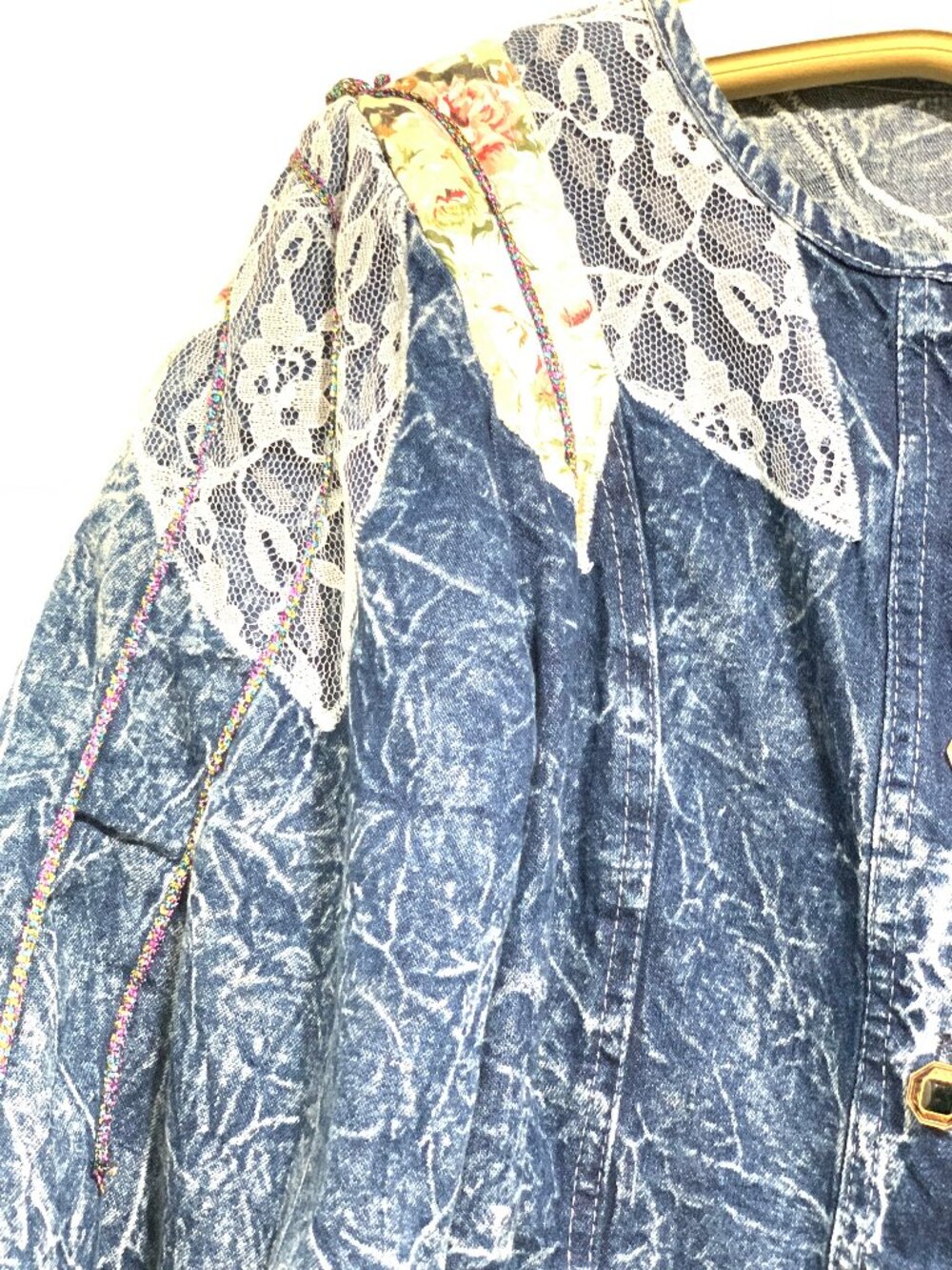 VINTAGE CARRELI CROPPED ACID WASH DENIM JACKETS SIZE S - Picture 8 of 10